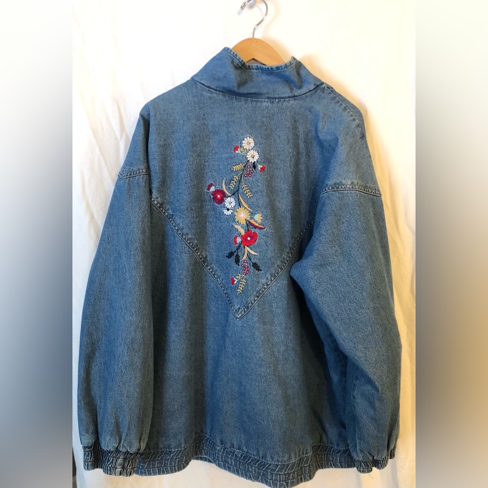 Women’s Floral Embroidered Denim Jacket